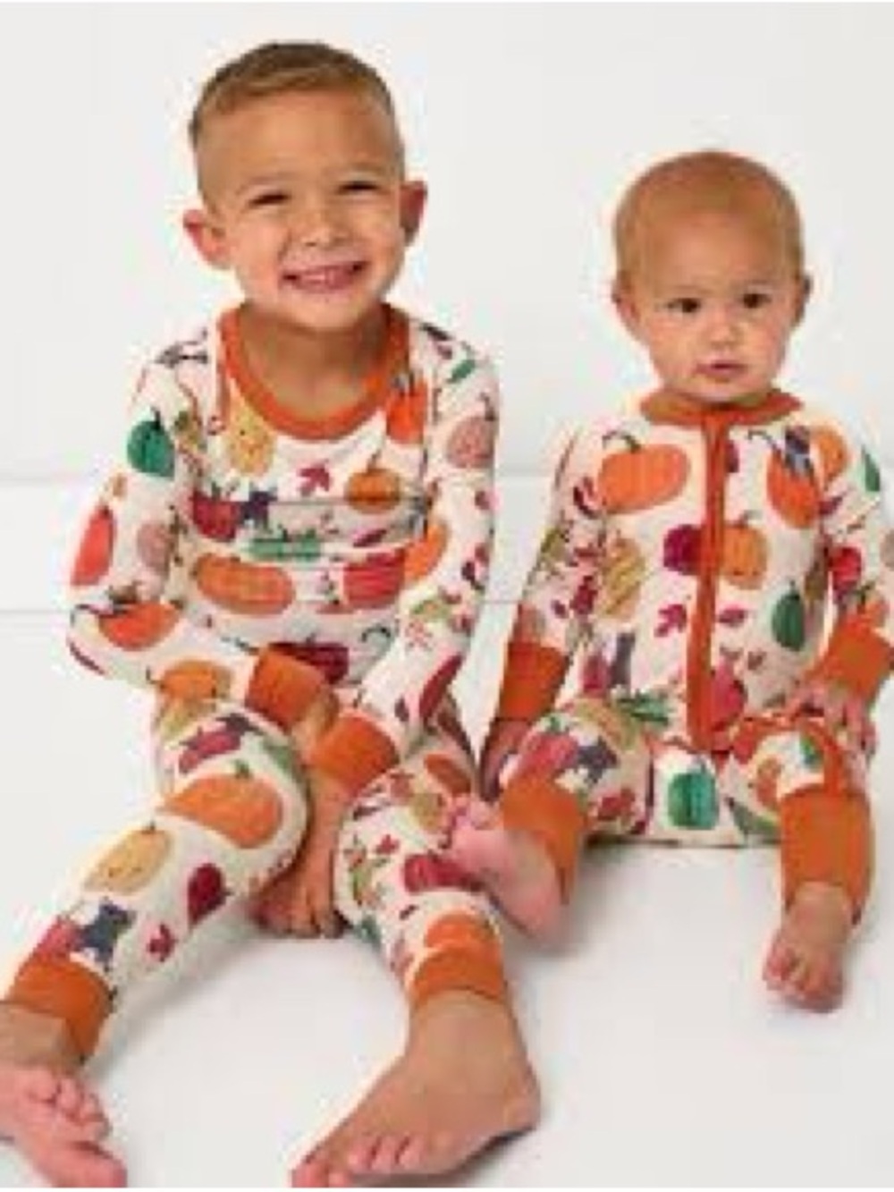 Little Sleepies Pumpkin & Fall Print Kids One-Piece Footie Pajamas